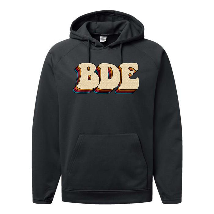 BDE Big Dick Energy Retro Style Performance Fleece Hoodie