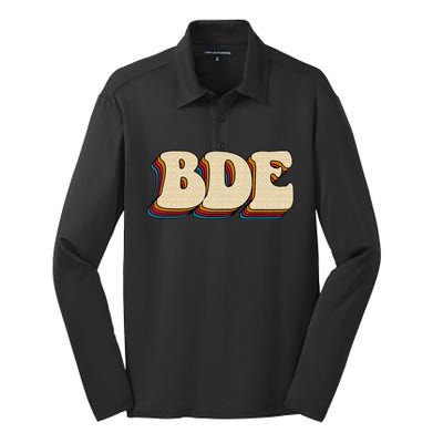 BDE Big Dick Energy Retro Style Silk Touch Performance Long Sleeve Polo