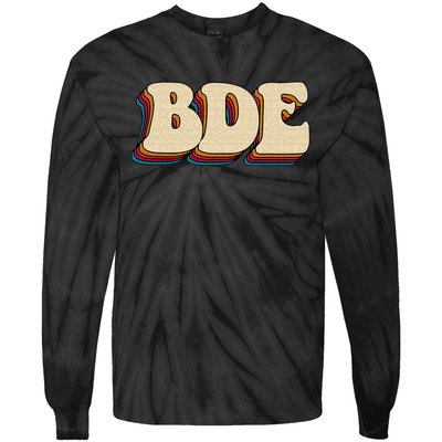 BDE Big Dick Energy Retro Style Tie-Dye Long Sleeve Shirt