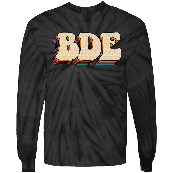 BDE Big Dick Energy Retro Style Tie-Dye Long Sleeve Shirt