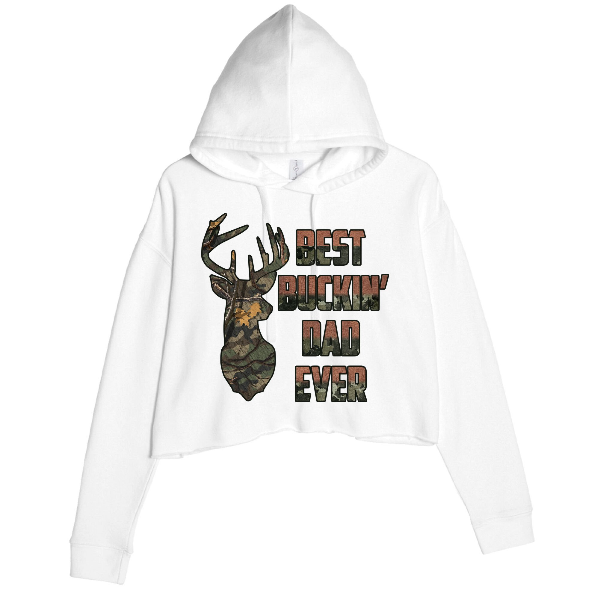Best Buckin Dad Ever Father's Day Gift Crop Fleece Hoodie
