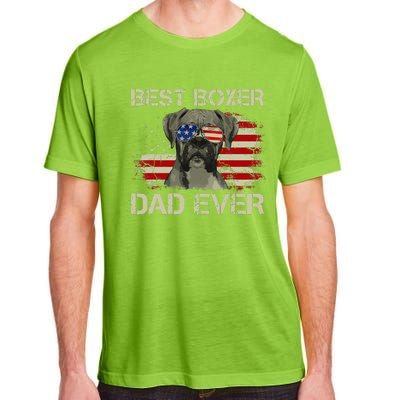 Best Boxer Dad Ever Dog Lover American Flag Gift Adult ChromaSoft Performance T-Shirt