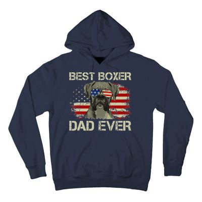 Best Boxer Dad Ever Dog Lover American Flag Gift Tall Hoodie