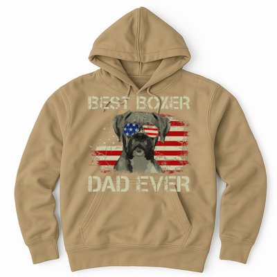 Best Boxer Dad Ever Dog Lover American Flag Gift Hoodie