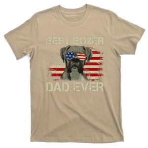 Best Boxer Dad Ever Dog Lover American Flag Gift T-Shirt