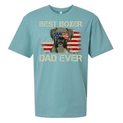 Best Boxer Dad Ever Dog Lover American Flag Gift Sueded Cloud Jersey T-Shirt