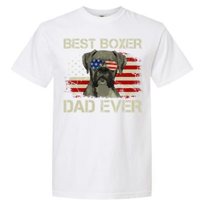 Best Boxer Dad Ever Dog Lover American Flag Gift Garment-Dyed Heavyweight T-Shirt