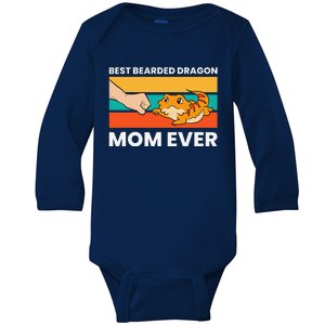 Best Bearded Dragon Mom Ever Lizard Girlss Bearded Dragon Baby Long Sleeve Bodysuit