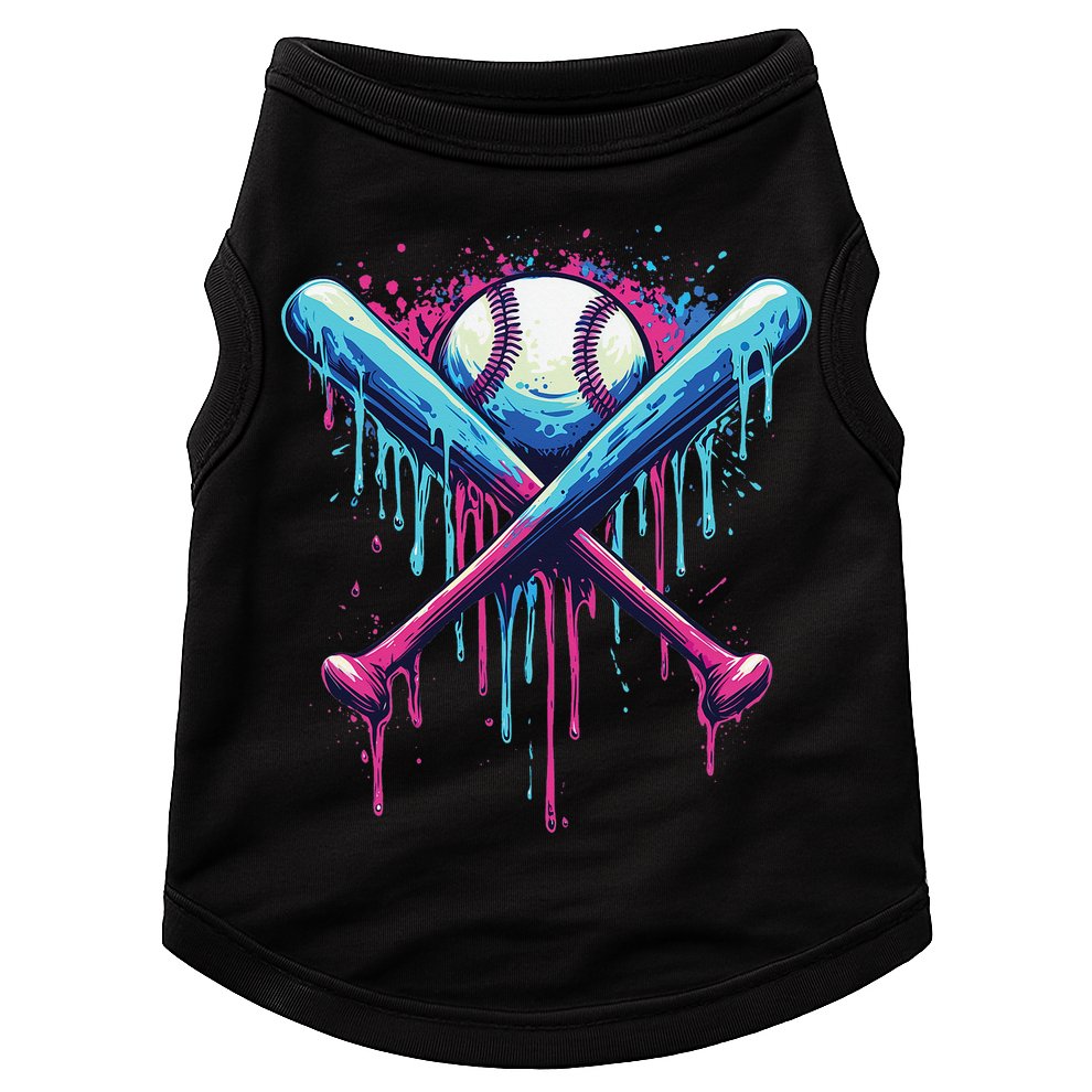 Baseball Bat Drip Funny Graphic Doggie Tank