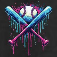 Baseball Bat Drip Funny Graphic 11oz C Handle Ceramic Mug