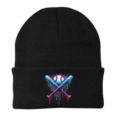 Baseball Bat Drip Funny Graphic Beanie