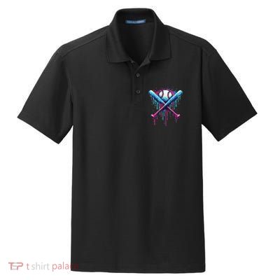Baseball Bat Drip Funny Graphic Dry Zone Grid Polo