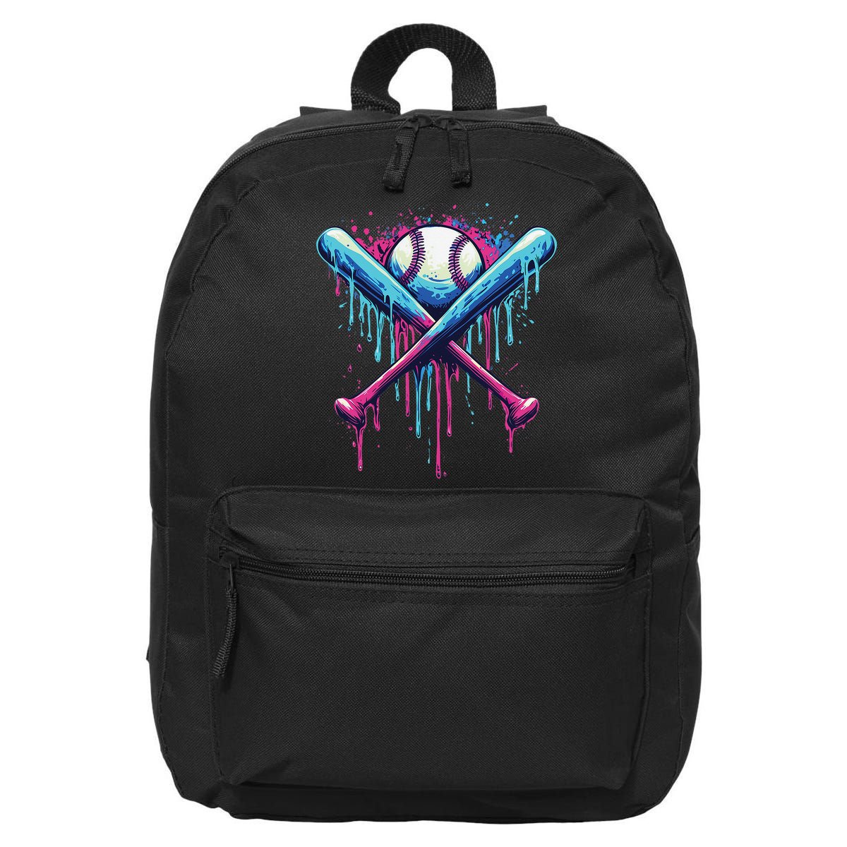 Baseball Bat Drip Funny Graphic 16 in Basic Backpack