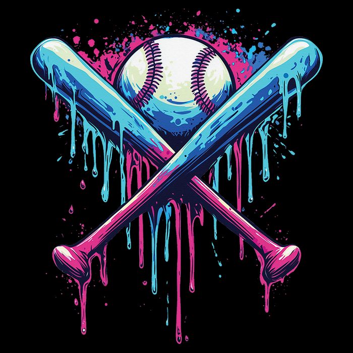 Baseball Bat Drip Funny Graphic 16 in Basic Backpack