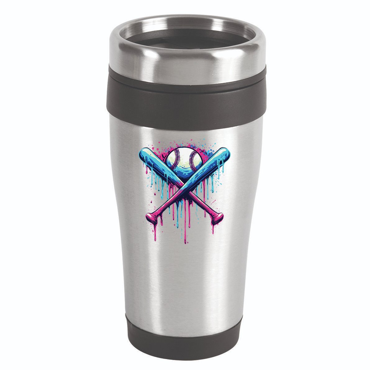 Baseball Bat Drip Funny Graphic 16oz Travel Tumbler