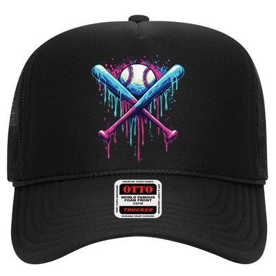 Baseball Bat Drip Funny Graphic Trucker Hat