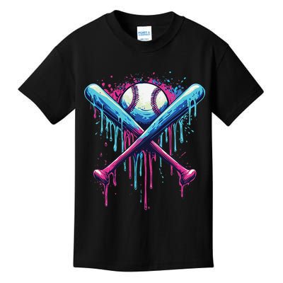 Baseball Bat Drip Funny Graphic Kids T-Shirt