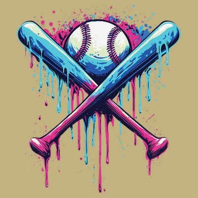 Baseball Bat Drip Funny Graphic T-Shirt