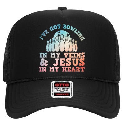 Best Bowling Design Jesus Christian Bowling High Crown Mesh Back Trucker Hat