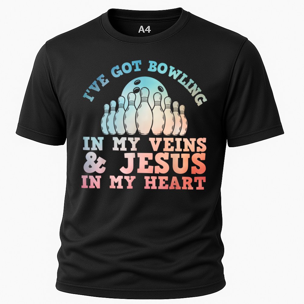 Best Bowling Design Jesus Christian Bowling Cooling Performance Crew T-Shirt