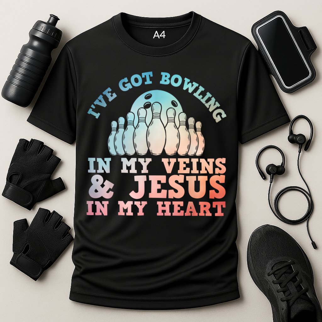 Best Bowling Design Jesus Christian Bowling Cooling Performance Crew T-Shirt