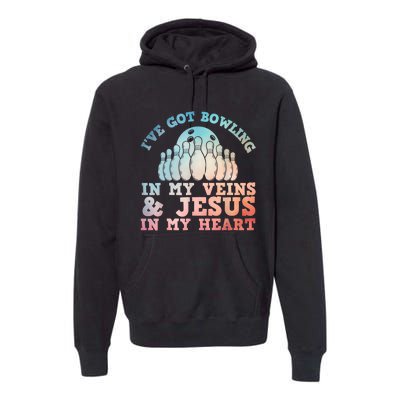 Best Bowling Design Jesus Christian Bowling Premium Hoodie