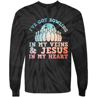 Best Bowling Design Jesus Christian Bowling Tie-Dye Long Sleeve Shirt