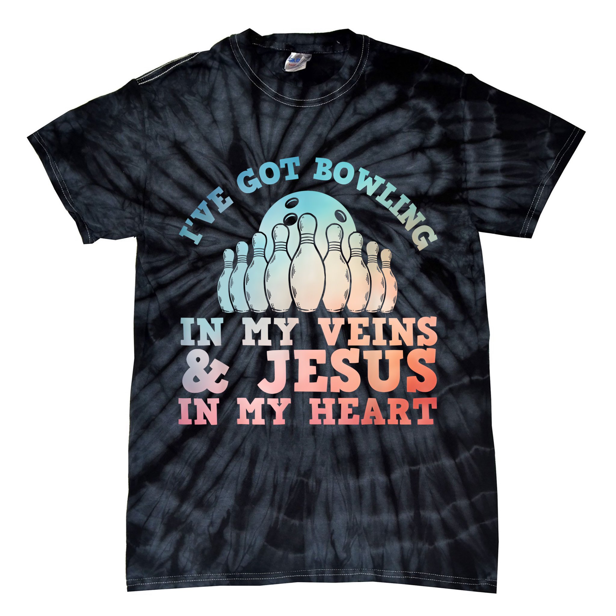 Best Bowling Design Jesus Christian Bowling Tie-Dye T-Shirt