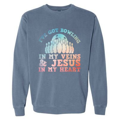 Best Bowling Design Jesus Christian Bowling Garment-Dyed Sweatshirt