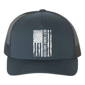 Best Bonus Dad Ever For Stepdad American Flag Dad Gift Yupoong Adult 5-Panel Trucker Hat