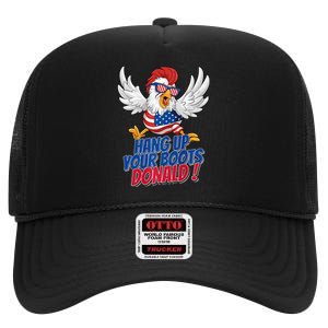 Bye Bye Donald Funny Political Chicken Design Premium High Crown Mesh Back Trucker Hat