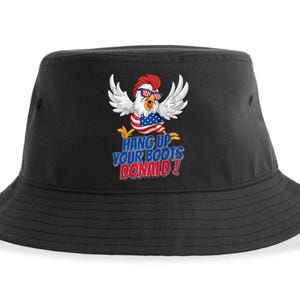 Bye Bye Donald Funny Political Chicken Design Premium Sustainable Bucket Hat