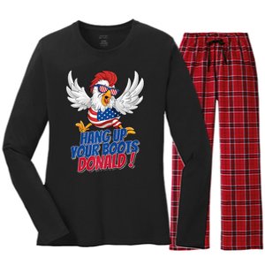 Bye Bye Donald Funny Political Chicken Design Premium Women's Long Sleeve Flannel Pajama Set 