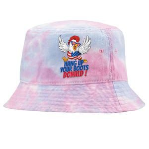 Bye Bye Donald Funny Political Chicken Design Premium Tie-Dyed Bucket Hat