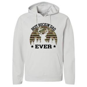 Best Buckin Dad Ever Deer Hunting Fathers Day Manley Performance Fleece Hoodie