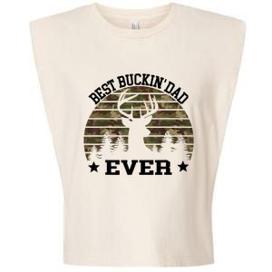 Best Buckin Dad Ever Deer Hunting Fathers Day Manley Garment-Dyed Women's Muscle Tee