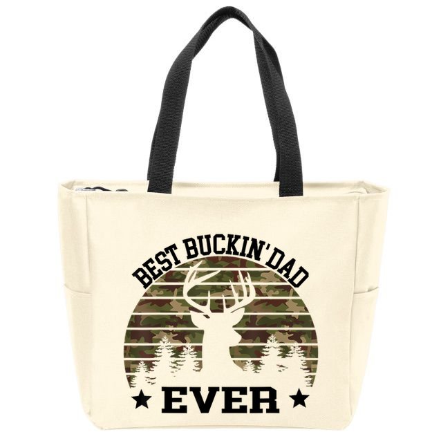Best Buckin Dad Ever Deer Hunting Fathers Day Manley Zip Tote Bag