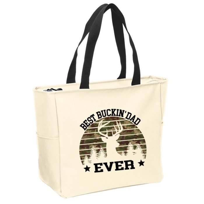 Best Buckin Dad Ever Deer Hunting Fathers Day Manley Zip Tote Bag