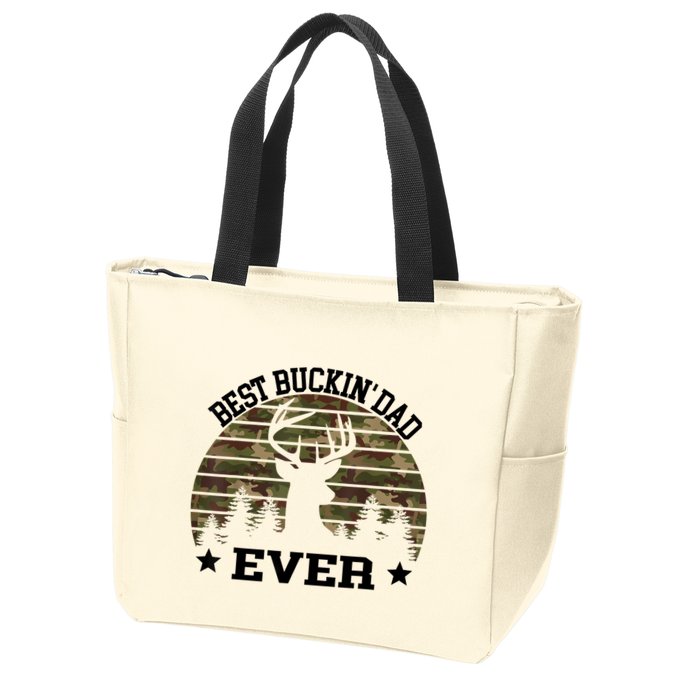 Best Buckin Dad Ever Deer Hunting Fathers Day Manley Zip Tote Bag