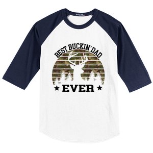 Best Buckin Dad Ever Deer Hunting Fathers Day Manley Baseball Sleeve Shirt