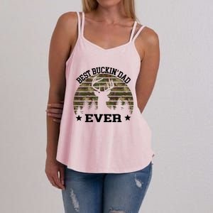 Best Buckin Dad Ever Deer Hunting Fathers Day Manley Women's Strappy Tank