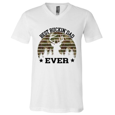 Best Buckin Dad Ever Deer Hunting Fathers Day Manley V-Neck T-Shirt