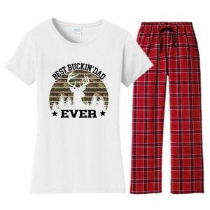 Best Buckin Dad Ever Deer Hunting Fathers Day Manley Women's Flannel Pajama Set