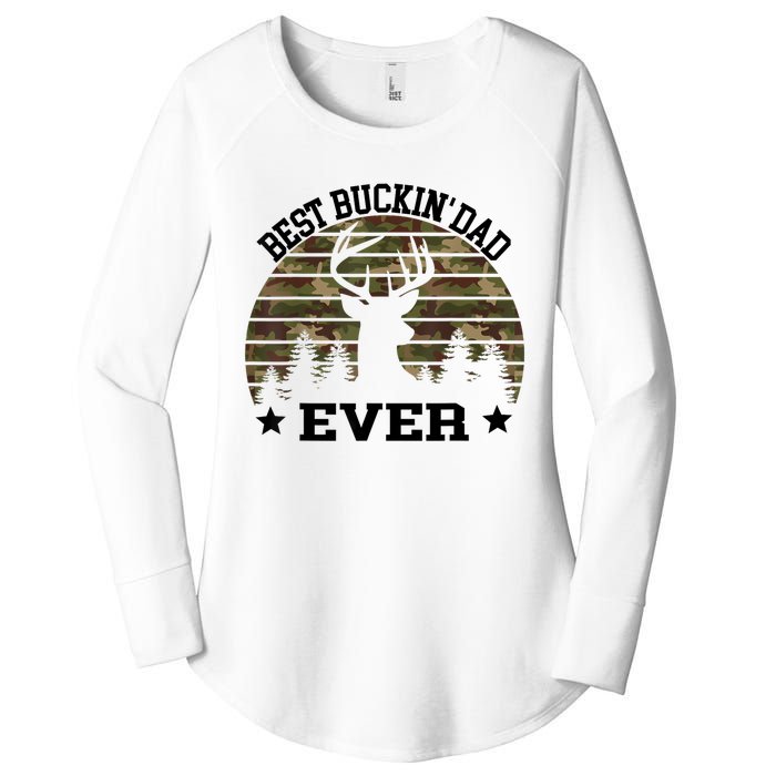 Best Buckin Dad Ever Deer Hunting Fathers Day Manley Women's Perfect Tri Tunic Long Sleeve Shirt