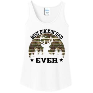 Best Buckin Dad Ever Deer Hunting Fathers Day Manley Ladies Essential Tank