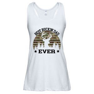 Best Buckin Dad Ever Deer Hunting Fathers Day Manley Ladies Essential Flowy Tank