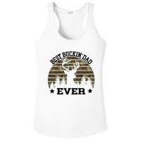 Best Buckin Dad Ever Deer Hunting Fathers Day Manley Ladies PosiCharge Competitor Racerback Tank