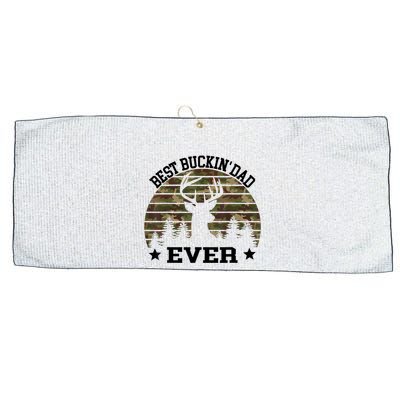 Best Buckin Dad Ever Deer Hunting Fathers Day Manley Large Microfiber Waffle Golf Towel