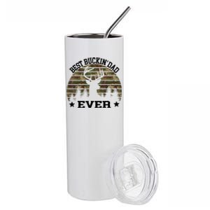 Best Buckin Dad Ever Deer Hunting Fathers Day Manley Stainless Steel Tumbler