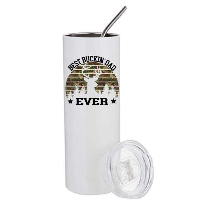 Best Buckin Dad Ever Deer Hunting Fathers Day Manley Stainless Steel Tumbler